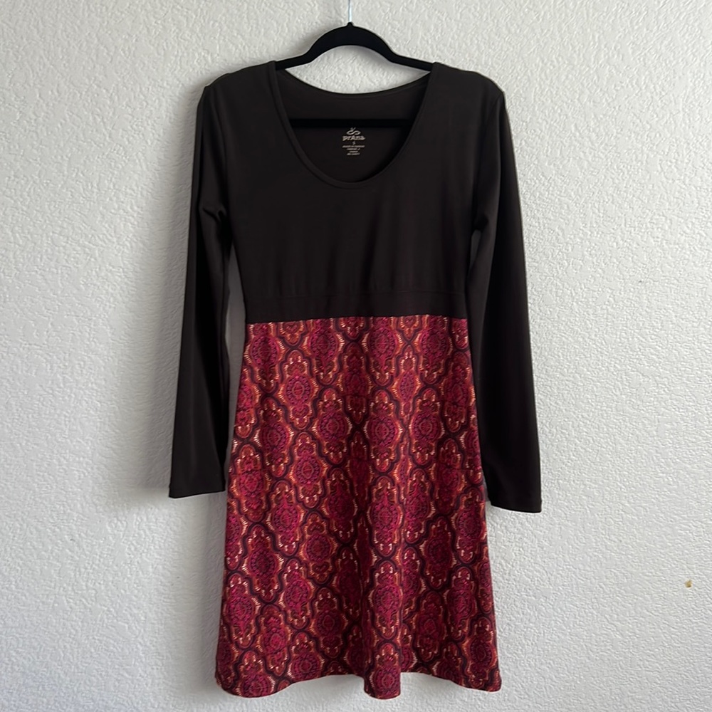 Prana Long-Sleeve Fit and Flare Dress in Women’s Small 🌺🌷🌸